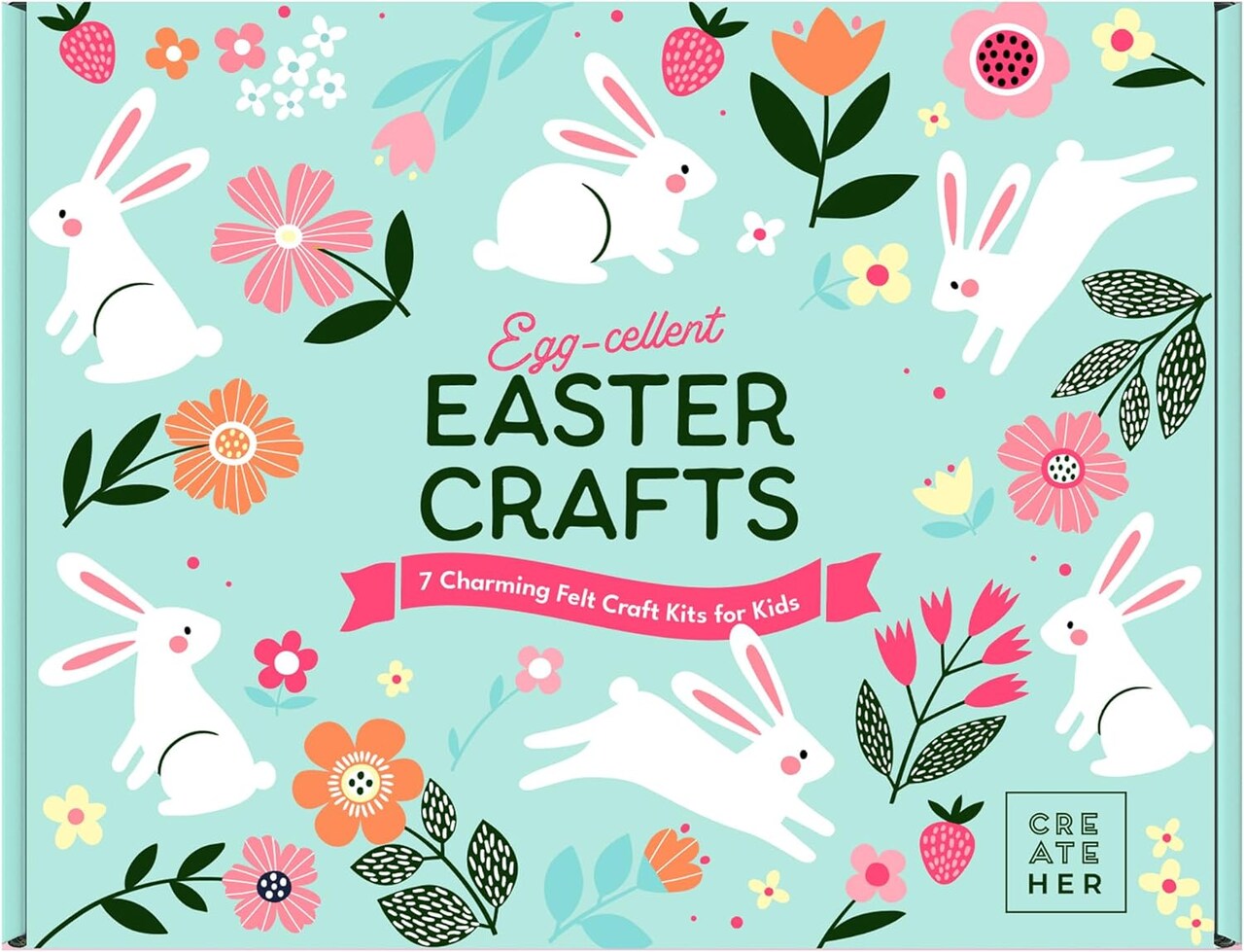 Egg-cellent Easter Crafts - DIY 7 Charming Felt Crafts for Kids, All-Inclusive-Box, Create Easter Themed Ornaments, Kids Ages 3+